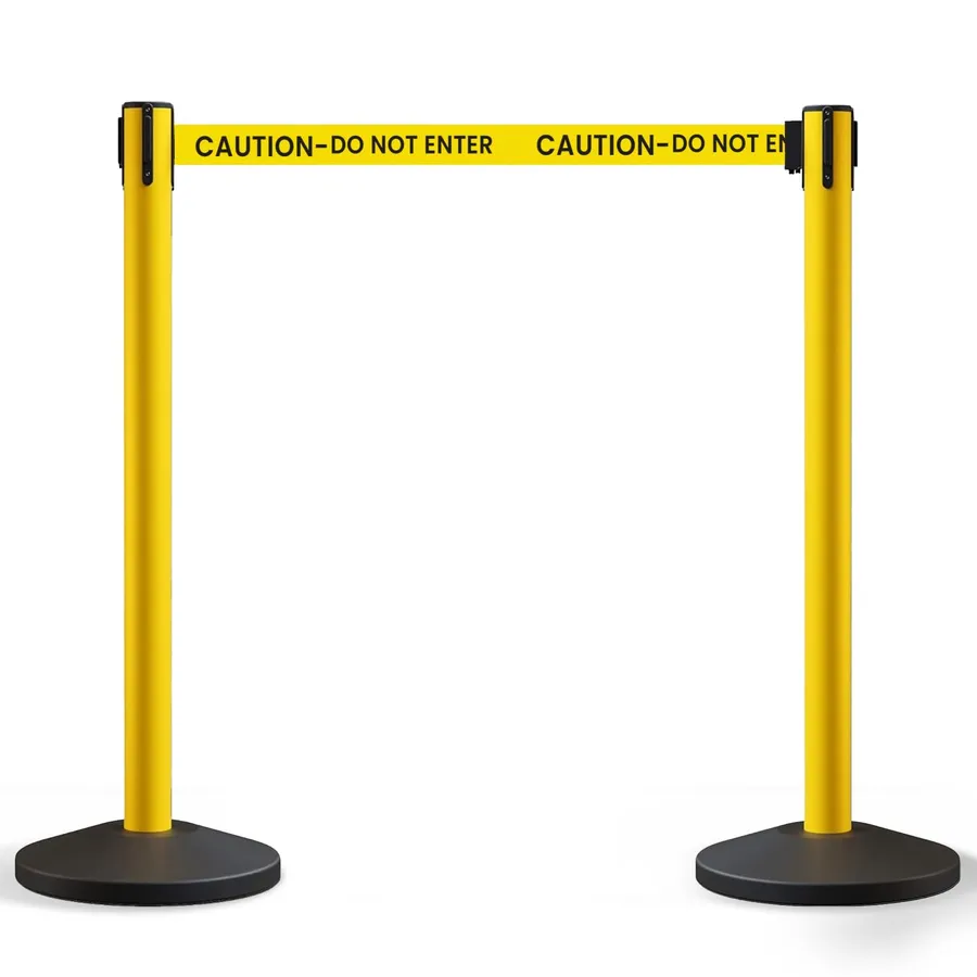 Crowd Control Warehouse 2 Stanchion Retractable Belt Barriers, 11 Foot