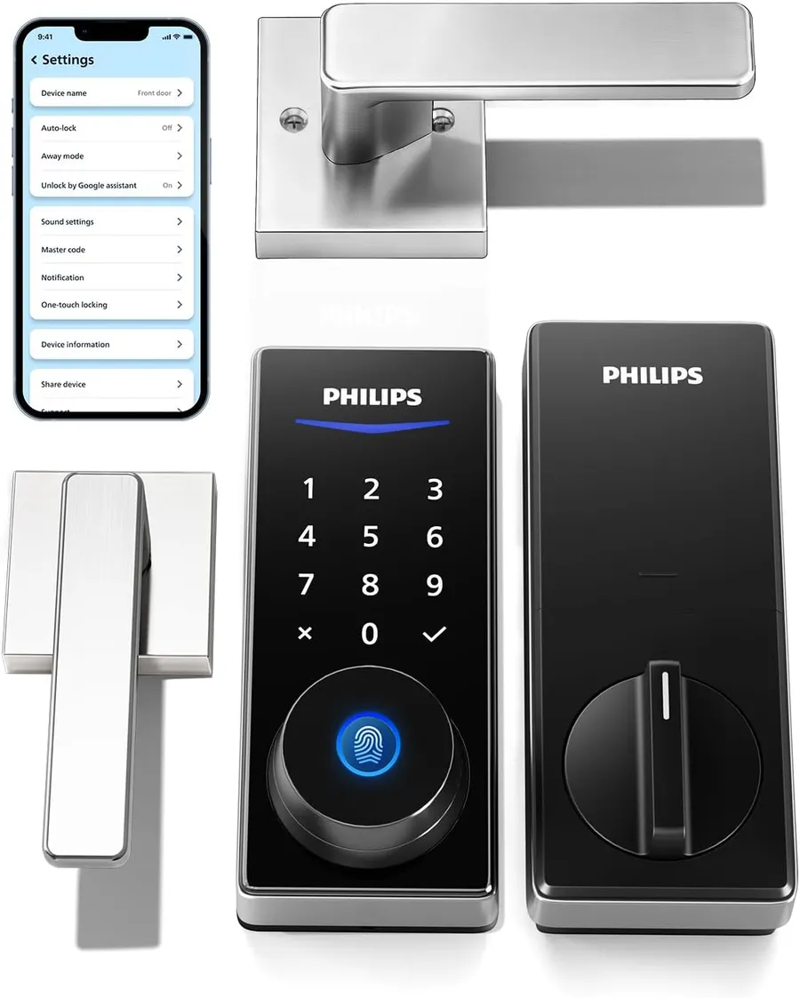 Philips Smart Deadbolt Lock with 2 Lever Handle, Keypad Front Door Lock Set