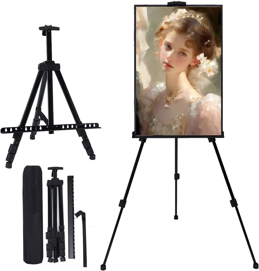 MXG Aluminum Art Easel,Professional Black Display Easel for Painting&Sign