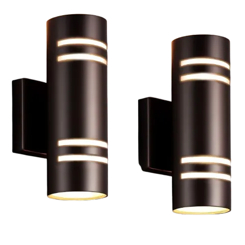 wowlite Dusk to Dawn Outdoor Lighting, Bronze Up & Down Wall Sconce, 2 Pack