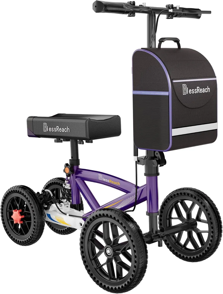 BlessReach Foldable All Terrain Knee Scooter for Adults for Foot Injuries