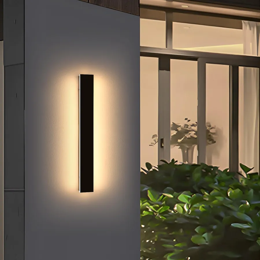 Outdoor Wall Sconces, 31.4 inch LED Modern Wall Lights Fixture, 3000K Warm White, IP65 Waterproof, Black Linear Long Strip Wall Lamp Lighting for Patio Garage Front Door