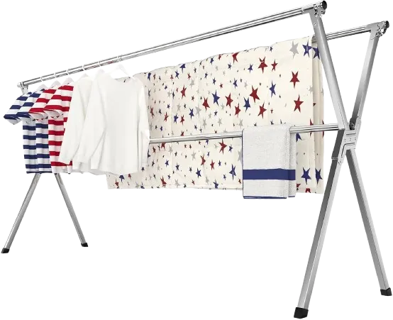 Clothes Drying Rack, Heavy-Duty Folding Laundry Drying Rack for Indoor Outdoor Use, 50.4-78.7" Extendable Stainless Steel, Space-Saving Design, Foldable Freestanding Airer
