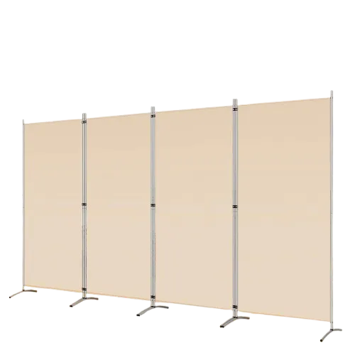 RANTILA 4 Panel Room Divider, 6 Ft Tall Folding Privacy Screen Room Dividers, Freestanding Room Partition Wall Dividers, 136''W x 20''D x 71''H, Beige