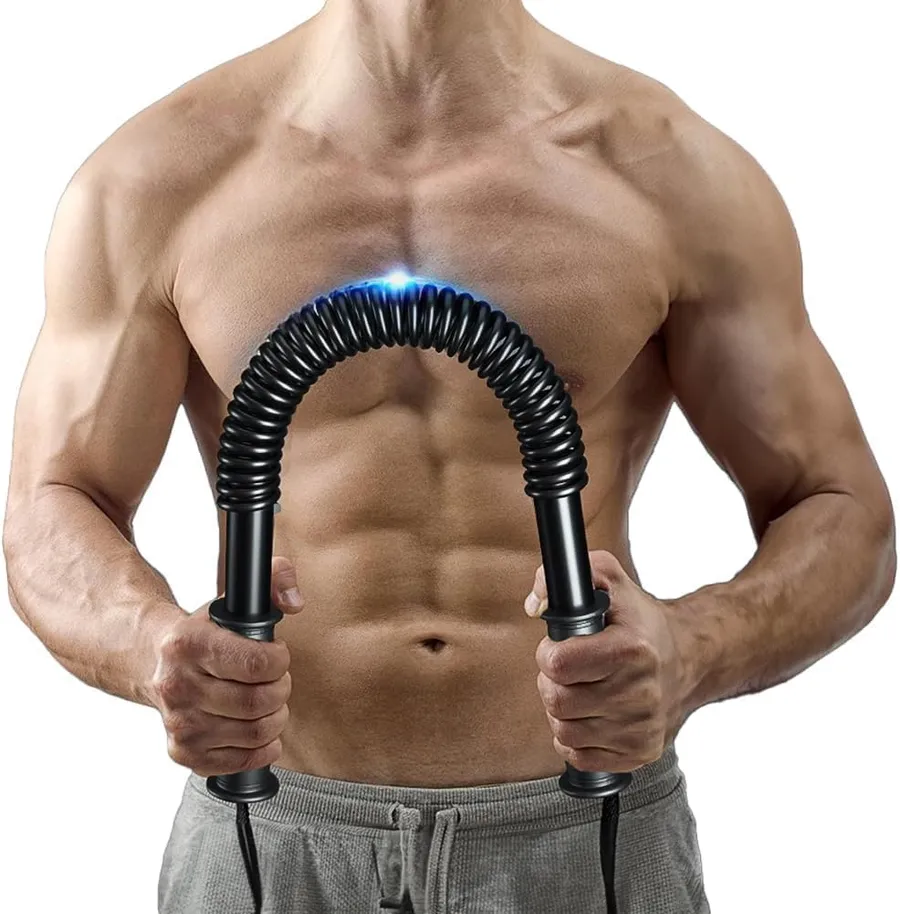 Power Twister Bar, Upper Body Strength Training Bar, Heavy Duty Arm Builder for Chest Shoulder Forearm Bicep and Shoulder Builder Spring Exercise Bar, 44lbs/66lbs/88lbs/110Ibs for Choice