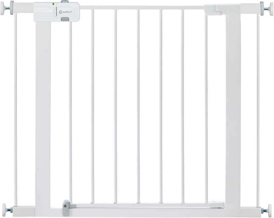 Safety 1st Easy Install Walk Thru Baby Gate for Doorway With Door, Dog Gates, Fits 29"-38", Easy Install 28" Tall, White