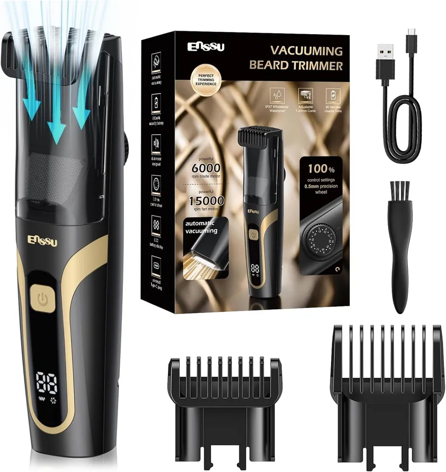 ENSSU Beard Trimmer for Men Vacuum, Electric…